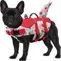 ASENKU Dog Life Jacket - Pet Safety Vest for Swimming & Boating, Shark Life Jacket with Floatation, Dog Lifesavers Swimsuits for Small Medium Large Dogs (Strawberry, M)