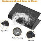 Pieviev Double Layer Cat Litter Mat Traps Scattered Litter 30''x24'' 2 Pack | Waterproof Urine Resistant Layer Litter Box Mat, Easy Collection, Soft on Kitty Paws, Black Color for Indoor Cats