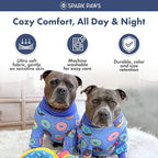Spark Paws Dog Pajama, Dog Recovery Suit Male, Onesie, Ultra-Soft and 4-Way Stretch, for Small Medium and Large Breeds - Donuts - S