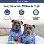 Spark Paws Dog Pajama, Dog Recovery Suit Male, Onesie, Ultra-Soft and 4-Way Stretch, for Small Medium and Large Breeds - Donuts - M