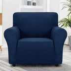 ZNSAYOTX Super Stretch Chair Slipcover Universal Sofa Chair Covers for Living Room Dogs Pet Furniture Protector Spandex Armchair Slipcovers with Anti Slip Foam Sticks (Navy Blue, Chair)