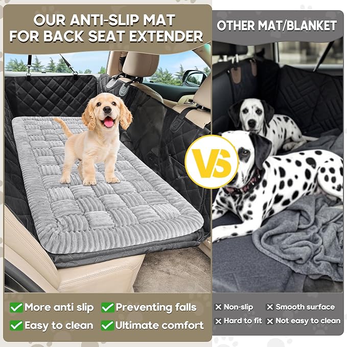 Dog Car Bed Mat Non-Slip Backseat Extender Dog Bed 50" x24.6" | Travel Bed for Dogs，Chew-Resistant, Easy Clean & Scratch-Proof, Comfort Design, Fits Trucks/Sedans/SUVs