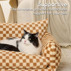 Hollypet Cat Bed Small Dog Orthopedic Couch Beds for Pets up to 20 lbs | Fluffy Multifunctional Double-Layer Warming Kitten Pet Couch Orthopedic Beds with Machine Washable Cover and Non-Slip Bottom