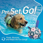 QDAN Large Dog Toys, 8 Inch Durable Balls for Dogs, Soccer Ball with Straps | Outdoor Herding Balls for 30-90 lbs Aggressive Chewers, Interactive Soccer Toy for Tug of War, Dog Ball to Keep Them Busy