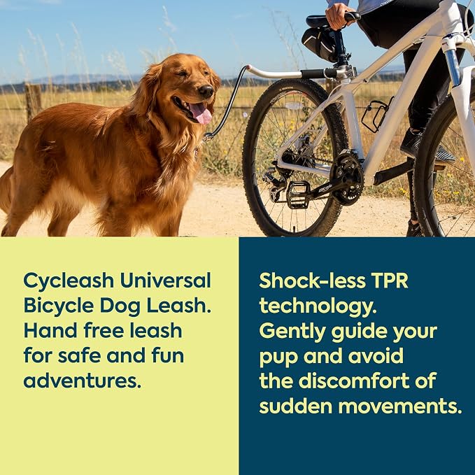 Sherpa Cycleash Hands Free Dog Bike Leash with Shockless TPR Technology - Ultra Light Alloy Construction, Ergonomic Design for Safe Cycling with Active Dogs - Sliver, One Size