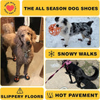 Hcpet Dog Boots, Dog Shoes for Large Dogs, Medium Dog Boots & Paw Protectors, Anti-Slip Dog Booties for Hot Pavement Winter Snow Hiking with Reflective Straps Pink Size 8