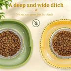 Ant Proof Cat Food Bowl, Elevated Cat Feeding Bowl, Yellow 2pcs | Prevents Ants from Entering and Reduces Neck Stress, Non-Slip Elevated Cat Feeding Bowl
