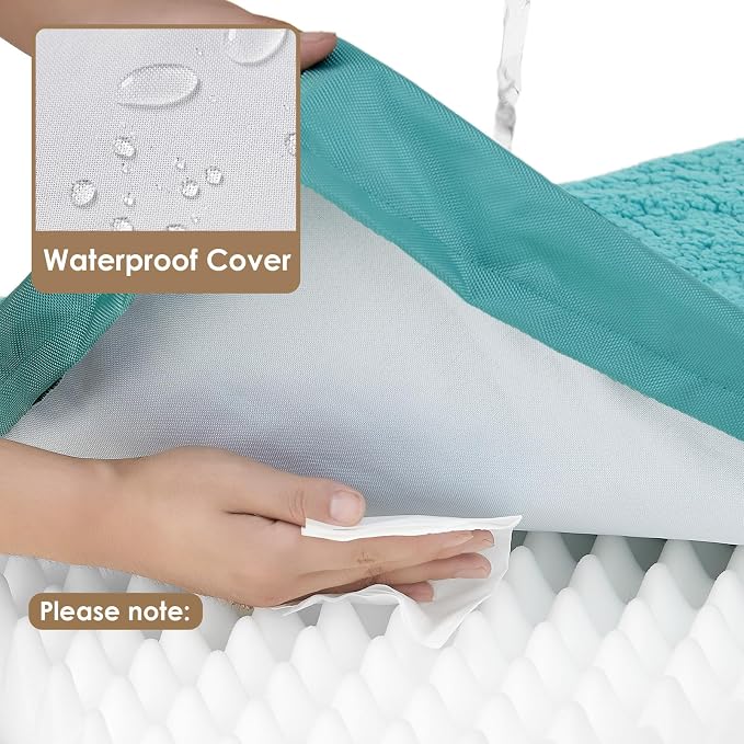 EHEYCIGA Orthopedic Dog Bed Extra Large with Removable Washable Cover,50x36 | Egg Crate Foam Support,Durable Oxford fabric,Non-Slip Bottom,Machine Washable,Soft Waterproof Plush Pet Bed Mat For Crate
