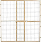 MidWest Homes for Pets Wire Mesh Pet Safety Gate, Dog Gate Expands From 29 - 50 Inches Wide, 44 Inches Tall, Wood, Powder Coated Wire