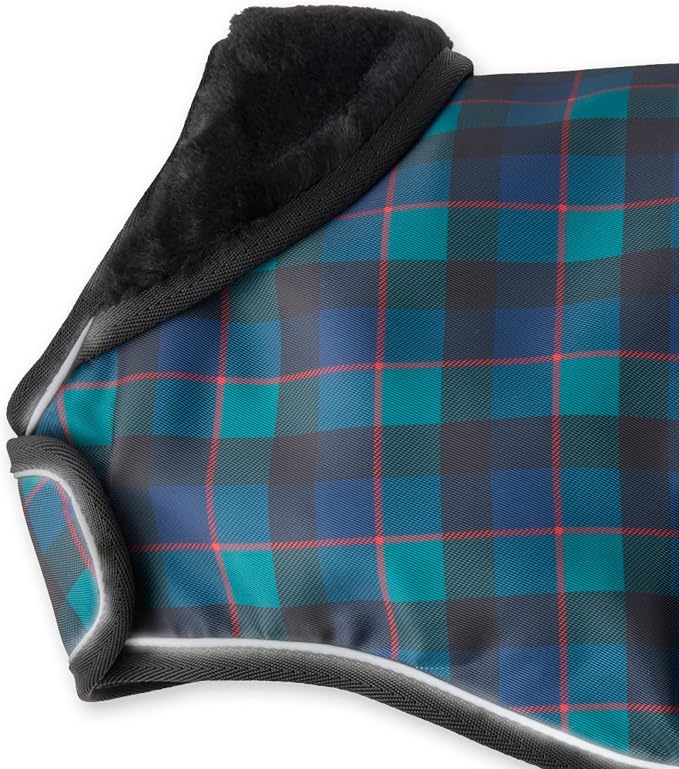 Pet Passion Breeze II - The Windbreaker, Water Resistant Pet Raincoat, Vegan Fur and Lined Pet Jacket for Small, Medium, Large Dogs, Black Watch Plaid, Medium (20-45 lbs)