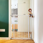 BalanceFrom Easy Walk-Thru Baby Safety Gate, Fits 29.1" to 33.8" Openings | with Hold-Open and Auto-Close – Adjustable Steel Barrier for Stairs, Doorways, and Hallways, No Drilling Installation
