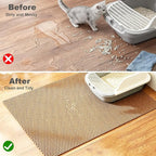 Cat Litter Mat, 35"x23" Large Litter Trapping Mat for Litter Box | Waterproof, Non-Slip Kitty Pad, Urine-Resistant, Scatter Control, Cut to Fit