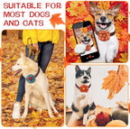 100 Pcs Fall Dog Collar Flowers Charms Bulk Thanksgiving Pet Flower Collar Bow Ties Holiday Dog Accessories Grooming Supplies Puppy Bows Slides Attachment for Small Medium Large Dogs Cat