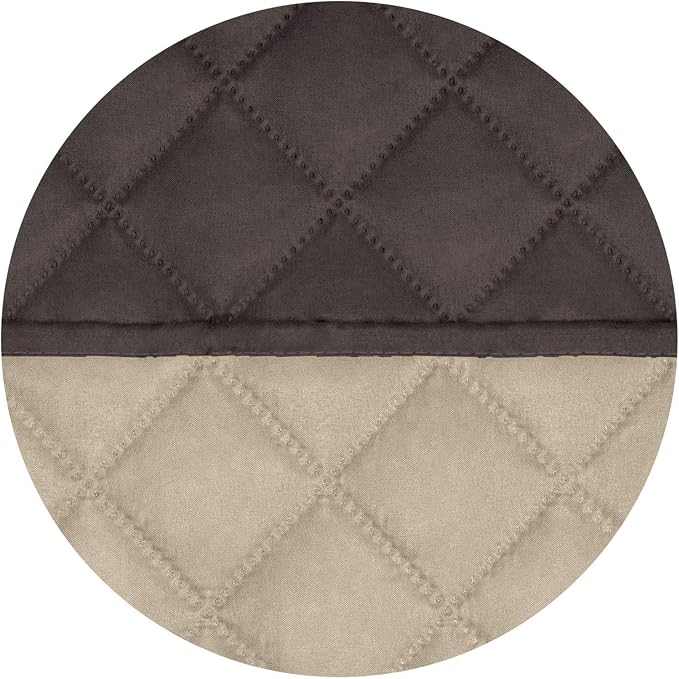 PureFit Reversible Quilted Couch Covers for Dogs Sofa Cover 4 Seater 88" | Chocolate/Beige, Water Resistant Couch Protector, Washable Pet Couch Cover with Non Slip and Elastic Straps For Kids