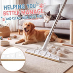 3 Pcs Pet Hair Removal Tool Adjustable Carpet rake & Lint Roller & Dustpan | 55'' Adjustable Long Handle Carpet Rake Large Lint Roller & Dustpan Pet Hair Remover for Rugs, Mats, Couch, Furniture