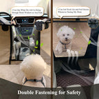 VIVAGLORY Dog Car Seat Covers, Hammock Seat Cover Mesh Visual Window with Extra Strap & Buckles, Waterproof & Nonslip Car Back Seat Cover Convert to Bench Seat Cover & Trunk Liner, Heather Khaki S | Seat Cover for Car Suv & Truck, Back Backseat Split H...