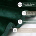 gogobunny Waterproof Bed Blanket, Reversible Sherpa Fleece Throw Blanket for Dog Puppy Cat, Furniture Cover Protects Bed Couch Sofa from Liquid Pee and Pet Fur (Forest Green, 30x30 inches)
