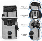 Dog Travel Bag, Airline Approved Pet Travel Bag with 2 Dog Treat Training Pouches for Weekend Pet Travel Supplies & Accessories, Light Grey | Dog travel accessories set with feeding supplies, bowls, mat, and strap. Ideal for weekend trips.