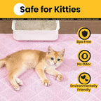Conlun Cat Litter Mat Litter Trapping Mat, 35" x 23" Premium Durable PVC Grid Mesh with Scatter Control, Non-slip, Less Waste Cat Litter Box Mat, Pink
