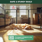 FXW Homeplus Indoor Dog Playpen, 45" H, 12 Panels, for Large Dogs | Stress-free play, Heavy-duty, Semi-open design, Easy setup, Threshold-free gate, Expandable, Patented