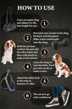 Noah & Paw Dog Sling Carrier for Small Dogs 5-18lb, Dog Sling for Small Dogs and Cats, Dog Carrier with Adjustable Padded Strap, Vegan Leather Lined with Fur, Double Safety Feature, Machine Washable