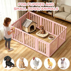 Dog Playpen, Clear Dog Pen, Dog Pen Indoor, Easy to Install and Remove Dog Play Pen, Puppy Playpen Suitable for Dogs, Cats,Dog Playpen Indoor (Pink,23.6 inch Height, 10 Panels)