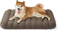 LE SURE Cute Orthopedic Dog Bed Medium Size Dog, Waterproof Chic Flat Pet Beds with Removable Washable Cover, Fuzzy Thick Egg Crate Foam Pet Mat for Indoor Use (30" x 20", Brown)