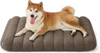LE SURE Cute Orthopedic Dog Bed Medium Size Dog, Waterproof Chic Flat Pet Beds with Removable Washable Cover, Fuzzy Thick Egg Crate Foam Pet Mat for Indoor Use (30" x 20", Brown)