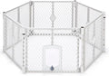 MyPet Petyard Passage: 5.5 Ft. Wide Customizable Folding Dog Playpen with Passage Flap-Door for Indoor/Outdoor. Made in USA. 6-Panel Puppy Playpen. Freestanding Play Pen Dog Gate 26" Tall, Light Gray
