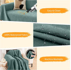 Deep Dream Cat-Scratch Resistant Couch Cover, Waterproof Sofa Cover for 3 Cushion Couch Washable, Pet Friendly Couch Protectors Anti Slip Thickened Love Seat Slipcovers for Dogs Pets,71" x 134",Green