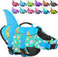 Fragralley Shark Fin Dog Life Jacket High Buoyancy, Adjustable Dog Life Vest with Quick Release Buckles & Rescue Handle for Swimming Boating, Small Medium Large Dogs