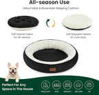 Love's cabin Round Donut Cat and Dog Cushion Bed, 30in Pet Bed for Medium or Large Dogs, Anti-Slip & Water-Resistant Bottom, Soft Durable Fabric Pet Beds, Washable Calming Cat Bed, Black