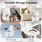 Newget 11 lb Stainless Steel Dog Food Storage Container with Scoop, White | Keep Food Fresh, Sturdy, Airtight, Rust-Proof, Insect-Proof, Moisture-Proof, Easy to Use, Suitable for Store All Pet Food