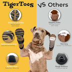 DOK TigerToes Premium Non-Slip Dog Socks for Hardwood Floors - Extra-Thick Grip that Works Even When Twisted - Prevents Licking, Slipping, and Great for Dog Paw Protection (XXL, Cool Caramel)