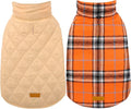 Kuoser Warm Dog Coat, Waterproof Dog Jacket for Extra Large Dogs,Orange 2XL | Adjustable Durable XXL Doggie Winter Coat Reversible Puppy Cold Weather Apparel from Small to Large Breed