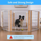 Heavy Duty Dog Playpen 32 Inch Height - Indoor Outdoor Pet Fence Enclosure for Medium and Small Dogs - Foldable Puppy Exercise Pen for Indoor and RV Camping or Yard (6 Panels, 32" H (White))