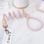 Mile High Life Dog Leash with Genuine Leather Connection, Reflective | Rope Leash, Heavy Duty 360° Swivel Metal Clasp, for Small Medium & Large Dogs Walking (Pink, 48 Inch-1/2)