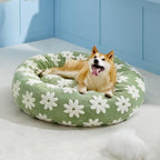 LE SURE Shown on TV Jacquard Donut Dog Beds Large Sized Dog,Green 36x36x8in | Orthopedic Calming Pet Bed Sofa, Original Design Pattern,Washable Cover,Cute Home Decor as Gift for Pet,Anti Slip Bottom