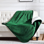 Soft Waterproof Blanket for Bed Couch Sofa, Green, 60x80 inches | Liquid Pee Proof Pet Blanket for Dog Puppy Cat, Reversible Sherpa Fleece Blanket for Couch Cover, Furniture Protector
