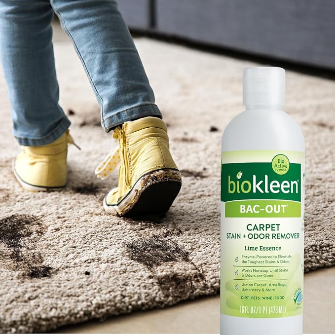 Biokleen Bac-Out Carpet Stain Remover Enzymatic, Destroys Stains & Odors Safely, for Pet Urine, Laundry, Diapers, Wine, Carpets, More, Eco-Friendly, Plant-Based