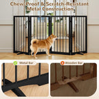 32" Extra Tall Free Standing Dog Gate Indoor, Foldable Pet Gate | for Doorways Stairs, 4-Panel Dog Fence with Support Feet for Stability, Folding Puppy Gate Easy to Carry No Drilling 72"x32"