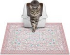 Glittme Cat Litter Mat, 24"x15" Non-Slip Washable Trapping Mat for Cats | Litter Trapping Mat With Thick PVC Coil To Catch Scatter, Soft On Paws And Waterproof Bottom To Protect Floors