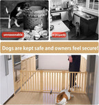 Wooden Freestanding Dog Gate Indoor - 23" Height 3 Panels | No-Painted Foldable Dog Gates, Portable Puppy Fence for Hallway Stairs, Doggy Barrier