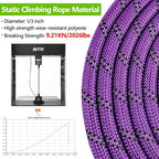 NTR 25FT Training Leash for Dog, Purple Rope Leash with Swivel Lockable Hook, Reflective Thread, Padded Handle, Dog Lead line for Walking, Hunting, Camping, Backyard for Small Medium Large Dog