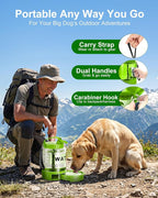 77 oz Portable Dog Water Bottle, 2.2L Dog Travel Water Dispenser Olive Green | Food-grade, BPA-free material, silicone seal, easy-clean wide mouth, grip handle, for large dogs, hiking, camping, beach days