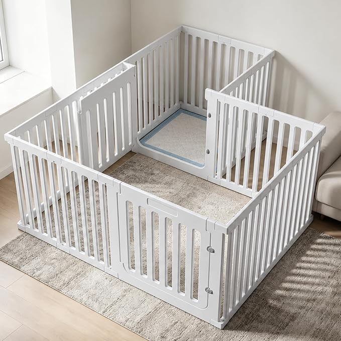 Dog Playpen Expansion Panels 4-Packs, Height 25.6 inch, White