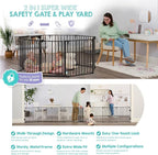 Regalo Safety 24"-192" Metal 2-in-1 Super Wide Baby Gate & Play Yard