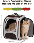 Pecute Dog Backpack Carrier,Large Space Dog Bubble Backpack,Ergonomic,Khaki | Color Blocking,Sunshade curtain,Folding bowl,Transparent window,Sturdy,Large mesh on both sides for breathability