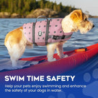 Dog Life Jacket — Premium Swim Vest with SafeChin Anti-Choke Collar | PAWS Aboard Pink | RapidLift Rescue Handle, D-Ring, Reflective Trim | Boating, Kayaking, Pool | Medium (25–50 lbs)