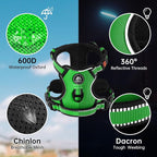 NESTROAD No Pull Dog Harness,Adjustable Oxford Dog Vest Harness with Leash,Reflective No-Choke Pet Harness with Easy Control Soft Handle for Small Dogs(Small,FluorescentGreen)